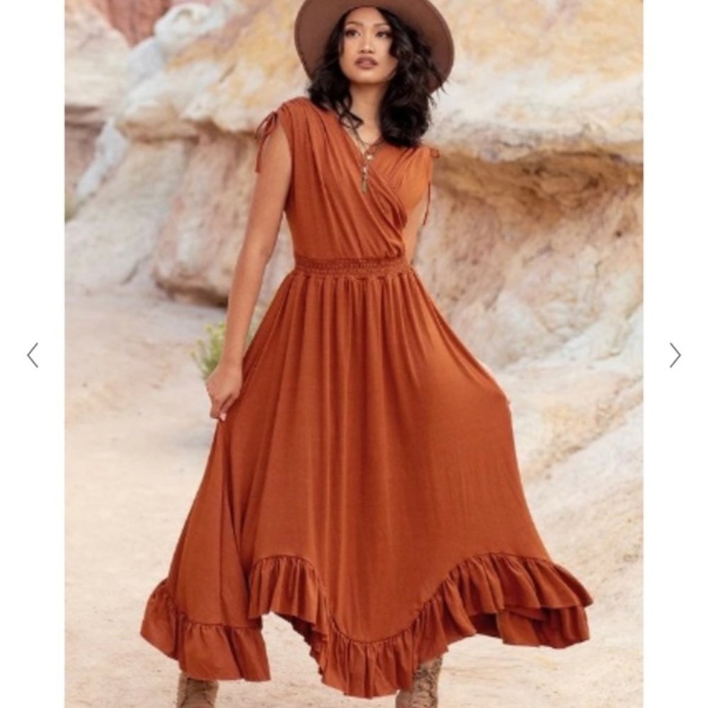 Joyfolie Giovanna Dress in Cinnamon M